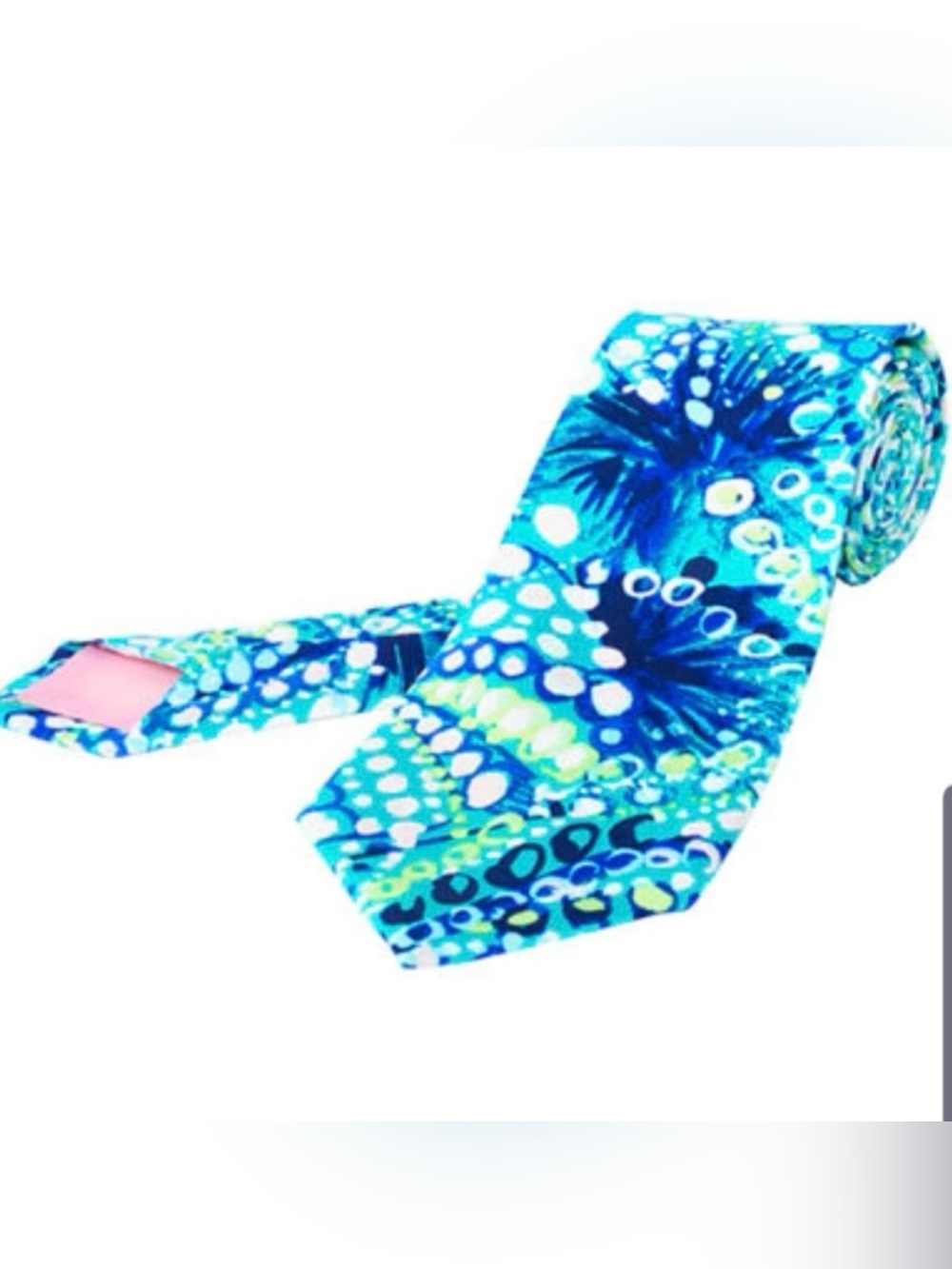 Lilly Pulitzer Roe Your Boat 100% Silk Agate Green Tie NWT